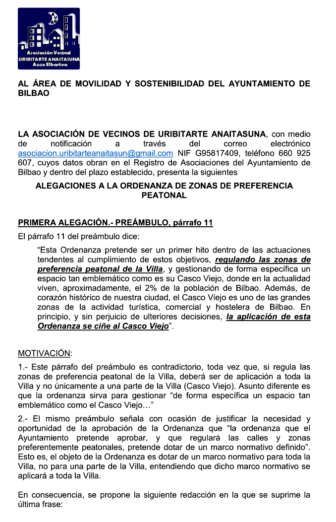 alegaciones alegaciones