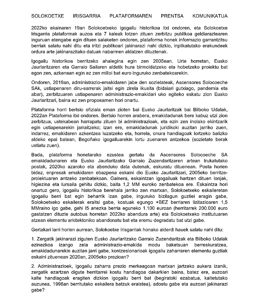 solokoetxe solokoetxe